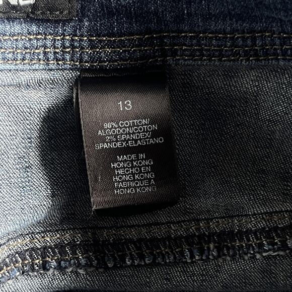 DKNY Jeans Skirt Womens 13 Blue Denim A-Line Utility Pockets Stretch Midi Patch - Picture 5 of 10